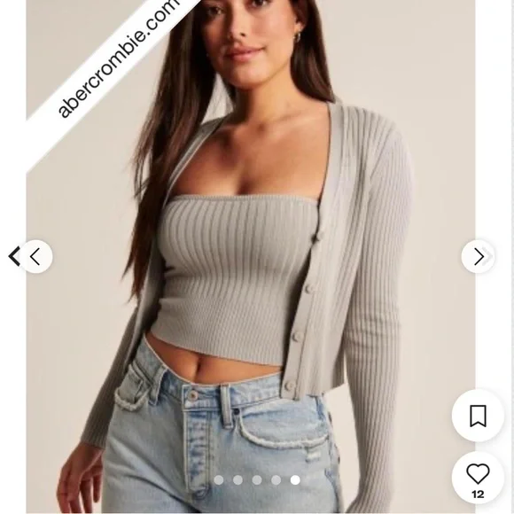 Abercrombie Ribbed Knit Cardigan Set - Picture 4 of 13